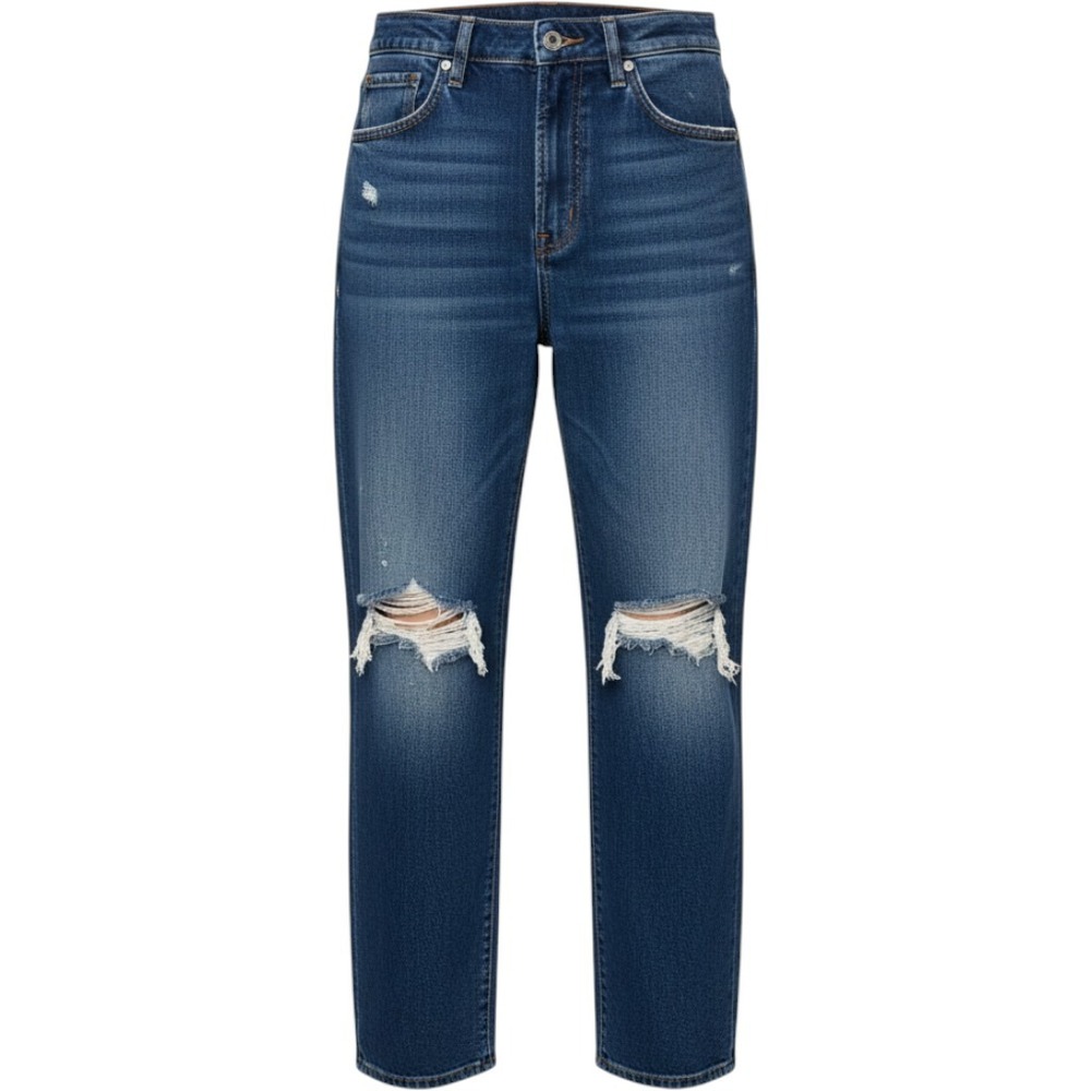 BDG Cowboy Jean 30 Dark Wash Indigo Distressed High Rise Straight Leg